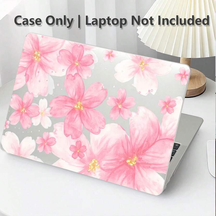 1件式筆電保護殼,粉色櫻花UV印花圖案,極簡輕量保護套,相容 MacBook Air Pro 13.3 13.6 14.2 15.3 16.2 吋,適用 13 吋 Neo 筆電保護殼 A3404 型號 - 查看 1