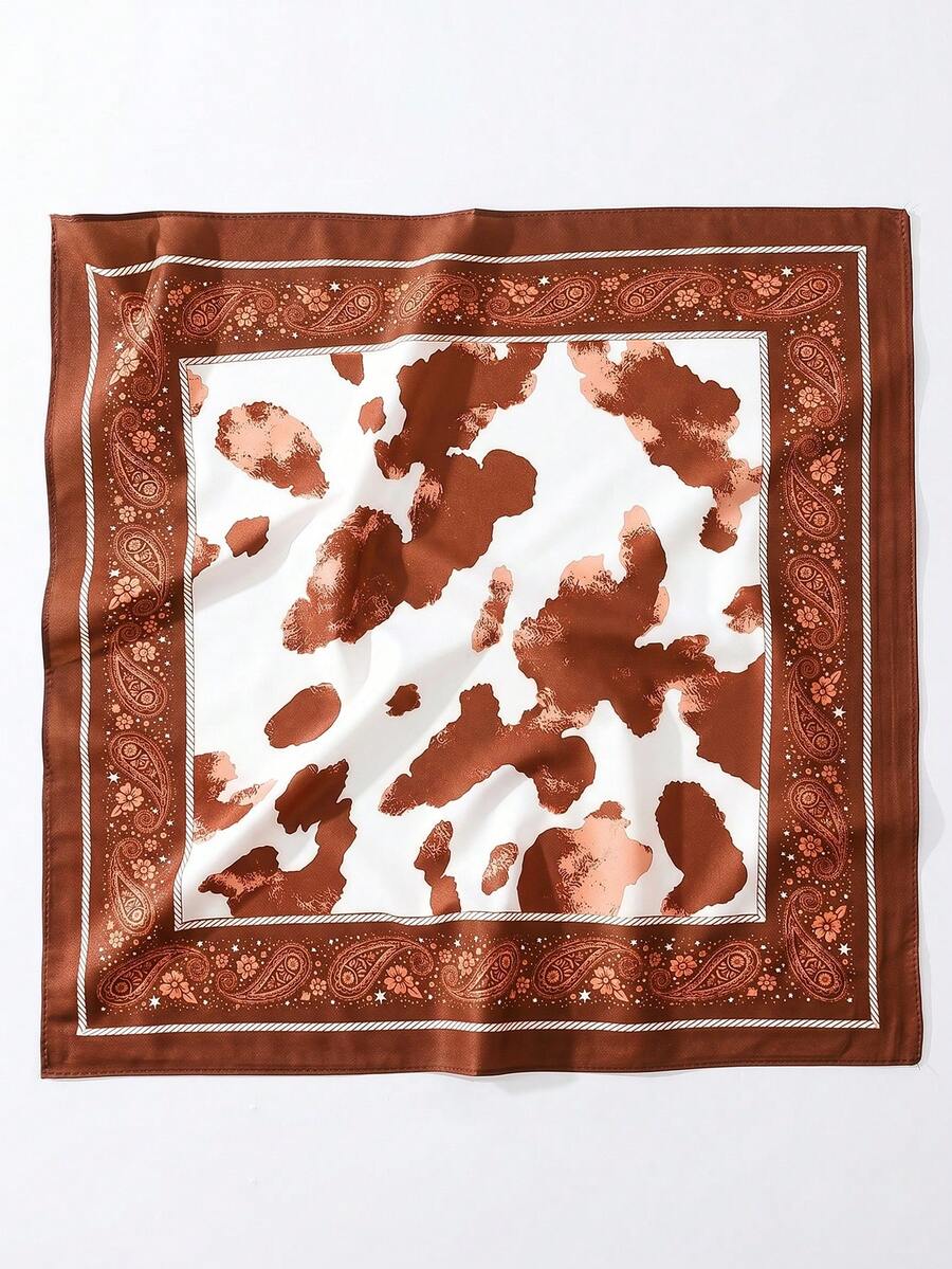1pc Women's Fashion Leopard Print Headscarf - Multi-Functional Women's Hair Accessory, Polyester Material, Suitable For Daily Fashion Matching - Multicolor - View 1