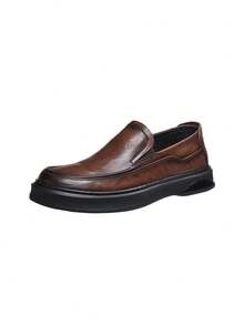 CAMEL CROWN Men's Casual Leather Shoes, Stylish And Comfortable Soft-Soled Shoes For Summer. - Brown - View 1