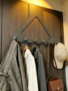 2pcs (Grey + White) Plastic Door Hooks, Large Upgraded Triangular Door Hooks, Over-The-Door Coat Rack, Thickened ABS Plastic Material, Strong Load-Bearing, Suitable For Hanging Clothes, Bags, Keys, Hats - Multicolor - View 5