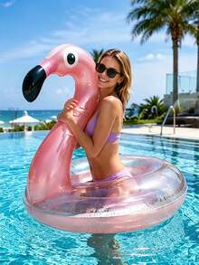Adult Size Inflatable Flamingo Swimming Ring, Fun Water Sports Accessory, Playful Pool Float, Made Of PVC, Suitable For Summer Water Sports And Pool Parties, Dual Use For Beach And Pool, Essential For Summer - Multiple Styles - View 1