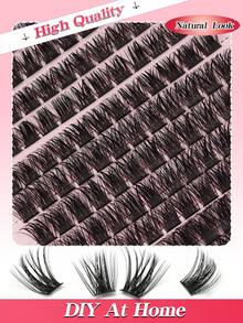 Rikuaild 168Pcs D Curl Individual Lash Clusters 8-16mm DIY Lash Fluffy Soft Crossed Natural Look Individual Eyelash Extension For On The Go For Daily Life, Wedding, Dating, Party, Music Festival - D - View 3