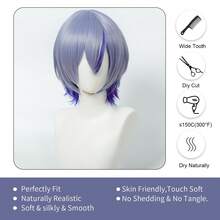 Yewell Purple Blue Cosplay Wig Role-Playing Headgear Daily Series Japanese Cosplay Headgear Series Multi-Style Interpretation Of Cartoon Anime Suitable For Private Parties Daily Role-Playing Halloween - Two-Tone - View 4