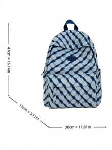 LECEY Casual Versatile Large Capacity Backpack - Blue - View 7