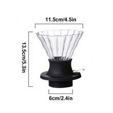 Pour Over Coffee Dripper High Borosilicate Glass Coffee Filter Glass Drip Coffee Brewer Coffee Filter Paper V-Shaped Drip Coffee Machine Accessory - View 13