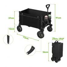 Folding Shopping Cart With Wheels For Camping - A - View 11