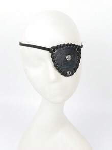 Parche de ojo de pirata vikingo medieval | Accesorio de cosplay de cuero PU vintage con remaches | Máscara de ojo de capitán ajustable unisex | Accesorio esencial para Halloween/actuaciones en el escenario - ZSJ - Ver 5