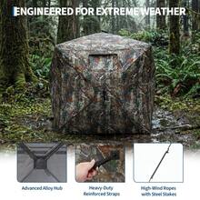 CuisinSmart Pop Up Hunting Blind With See Through Silent Windows, Camo Weather Resistant Ground Tent For Turkey Deer Duck Hunting, Portable Shelter With Carry Bag 59x59x65.75 Inch - 59x59x65.75 Inch - View 6