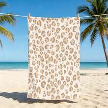 1pc Classic Leopard Print Full Pattern Beach Towel, Sand-Proof Quick-Dry Absorbent Microfiber Pool Towel, Animal Print Lightweight Summer Travel Swimming Beach Accessory - K - View 4