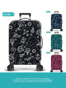 1PC Airplane Travel Flat Printed Luggage Protector (Luggage Cover Only, No Luggage Included) Essential Accessories For Travel And Checked Luggage. - Multicolor - View 2