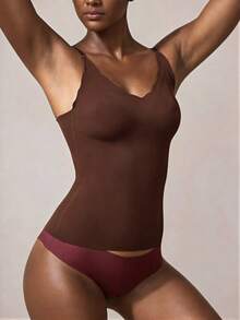 Veilyse Women's Solid Color Camisole Tank Top - Coffee Brown - View 9
