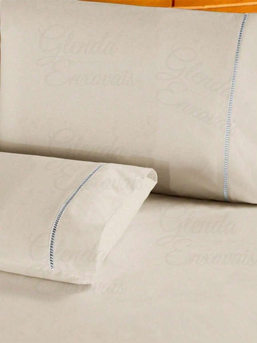 Set Of 6 Pillowcases With 400 Thread Count Hemstitch - FP - Straw - View 1