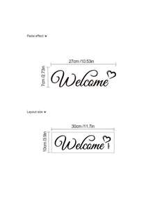 1pc Elegant Cursive Welcome Heart Wall Decal, Self-Adhesive Black Welcome Text Wall Sticker, Warm Entrance Front Door Home Wall Art Decor - Elegant Cursive Script - View 6