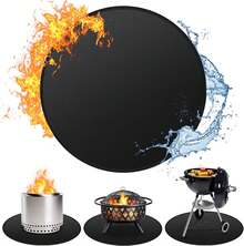 36" Fire Pit Mat For Bonfire, Double-Sided Fireproof Under Grill Mat Deck Patio Protector Pad, Round BBQ Mat For Accessories, Easy To Clean, Reusable - Size - View 8