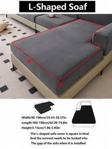 1pc Elastic Sofa Cover Non-Slip Full Coverage Sofa Seat Cover, All-Season Universal Sofa Cushion Cover Fabric Thickened Sofa Cover Cloth Machine Washable Dust-Proof Stain-Resistant Home Decor Pet-Friendly Protective Cover Fresh Room Decoration Adjustable Corner Sofa Cover Suitable For Bedroom, Office, Living Room Combination And L-Shaped Sofa And 1234 Seat Covers - Dark Grey - View 15