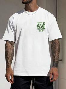 Men's Casual Crew Neck T-Shirt With Vintage Letter Print, Summer Sports T-Shirt For Outdoor Activities, Summer Tops - White - View 2