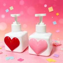 White Heart-Shaped Squeeze Empty Bottle Red Pink Heart Style, Suitable For Hand Soap/Body Wash/Shampoo/Lotion/Makeup Remover/Cosmetics, Portable Squeeze Bottle, Suitable For Hotel And Daily Use, Holiday Essential, Home And Travel Essential - Multicolor - View 8