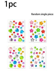 4/1pc Shiny Gem Stickers, Self-Adhesive Face Glitter Accessories, Ideal For Music Festivals, DIY Crafts And Concert Makeup. Easy To Apply, They Can Be Attached To Your Face, Body And Nails, Perfect For Party Stage Makeup Looks. - View 9