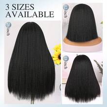 12/18/26 Inch Classic Yaki Synthetic Short Straight Bob Wig, Black Fluffy Straight Hair, Natural Black Bob Wig For Women, Perfect For Everyday Wear And Natural Bob Hairstyle - Black - View 3
