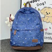 LECEY Mochila portátil de gran capacidad con estampado de estrellas para mujer - Azul - Ver 5