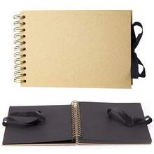 1pc 30-Page Kraft Paper Notebook, Wedding Anniversary Family DIY Scrapbook, Includes Scrapbook Stickers And Corner Protectors - D-Multicolor - View 5