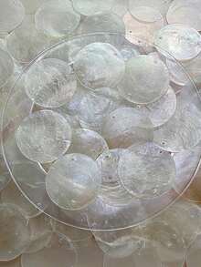 50/100pcs Natural Mica Shell Slices Set, Translucent Oval Shape, Suitable For DIY Wedding, Party Decoration, Room Decoration, Bedroom Decoration, Home Decor, Wall Decoration - Multicolor - View 1