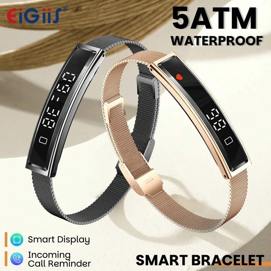 EIGIIS Smart Band With 2 Straps, 5ATM Waterproof Fitness Tracker, Sleep Monitoring, Multiple Sports Modes, Activity Step Counting Smart Band, Suitable For Women And Men Android IOS - View 1