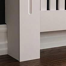 White Modern Shaker Radiator Cover Medium H83.3xW111xD19cm Vertical Slat Design Painted MDF Wood Top Shelf Optimal Heat Circulation - Olive Grey - View 2