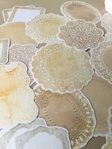 1 Pack 30pcs Vintage Soft Lace Pattern Stickers DIY Decoration Scrapbook Collage Material - BQ345 - View 3