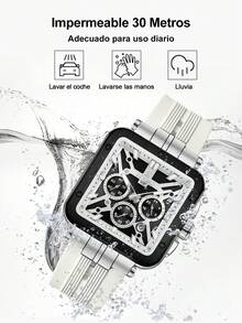 REWARD Men's Quartz Watch Business Fashion Style Calendar Luminous Hands Multi-Function High Quality Gift Classic Design Silicone Strap - White - View 8