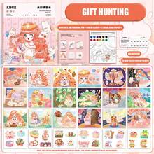 1 本卡通水彩图画书，含纯色颜料，可爱绘画书，可用于 DIY 绘画、书签、装饰画、母亲节、妈妈礼物、返校、学校用品 - 彩色 - 查看 16