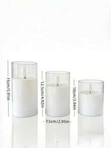 3pcs LED Flameless Candles With Remote Control, White, Suitable For Christmas Decoration. Can Be Used As Home Tabletop Decor Or Birthday Party Lighting. A Perfect Gift For Family And Friends! - White - View 7