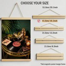 1pc Vintage Bar Cart Wall Art Canvas Poster Retro Cocktail Prints Martini Glass Painting Vinyl Record Artwork Picture Giclee Print Dark Green Kitchen Home Bar Decoration Moody Aesthetic Framed/Unframed/Wooden Hanging - Record Tray - View 19