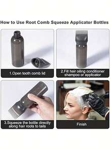 1pc Refillable Hair Oil Bottles With Precise Applicator Tip, Suitable For Hair Oil, Essence - Professional Salon Use, Refillable Styling Product Bottles - Multicolor - View 6