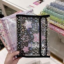 1pc A5 Star Transparent PVC Loose-Leaf Binder, Waterproof Budget Planner Notebook, Loose-Leaf Storage Album, Sticker Book, Card Holder, Suitable For Small Cards, Postcards, Back To School Supplies, School Stationery,Card Holder - A - View 12