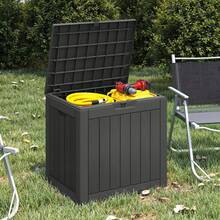 31 Gallon Weatherproof Resin Deck Box, Lockable Outdoor Storage Container, Heavy-Duty Patio Organizer For Cushions, Garden Tools, Poolside Supplies And Sports Gear, Black - Black - View 4