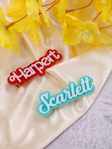 Customized Name Hair Clip Crocodile Clip Style Personalized Hair Accessory Girls Hair Ornament Birthday Gift Christmas Gift Princess Hair Clip Mother's Day Gift - Multicolor - View 3