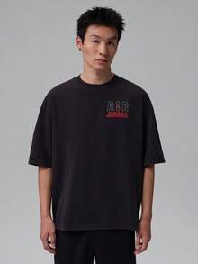 Jordan Men's AS FLT REIS LGND SS CREW Short Sleeve T-Shirt Knit Collarless Short TIF3117-010 - Black - View 1