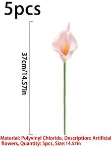 1/5/10/20支 34cm 人造淺粉色馬蹄蓮，逼真觸感裝飾花束，適用於居家裝飾、情人節禮物、飯店、派對、婚禮、桌面裝飾 - 肉粉色馬蹄蓮 - 查看 8