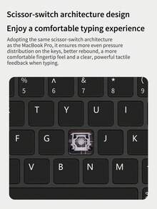 AKKHOO Wireless Keyboard, Rechargeable, Touchpad, Touch Mini Keyboard, Compatible With IPad Tablet - Black - View 5
