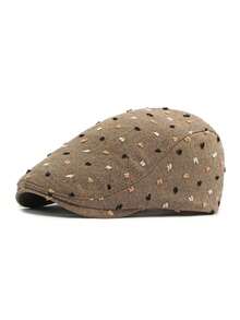 Jacquard Forward Cap Unisex All-Season Breathable Beret British Vintage Fashion Duck Bill Painter Hat - Little Jacquard Newsboy - View 7