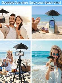 Mini Outdoor Phone Sunshade Umbrella With Universal Clip, Anti-Glare Sunshade Cover, UV Protection, Essential For Outdoor Activities, Suitable For All Smartphones, Protects Phone From Rain And Sunlight, Travel Essential, Outdoor Sports, Learning, Beach Travel, Holiday Essential - Multicolor - View 4