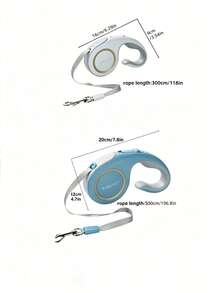 1pc Automatic Retractable Dog Leash, Reflective Anti-Glare Lead For Small To Medium Dogs, Pet Night Walking Leash, Running And Outdoor Training, Retractable Dog Leash For Small To Medium Dogs | Non-Slip Ergonomic Grip Design | 360° Tangle-Free Nylon Strap | One-Hand Brake/Pause/Lock Function, Macaron Color, Pet Supplies - Multicolor - View 4