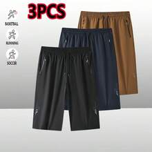 Set de 3 pantalones capri deportivos casuales cómodos para hombres de talla grande - Multicolor - Ver 8