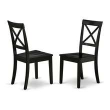 BOCBLKW Boston Dining Room Chairs Cross Back Solid Wood Seat Chairs, Set Of 2, Black - Multicolor1 - View 1