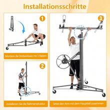Plasterboard Lifter For Drywall Panels And Ceilings: Max. 68 Kg, Working Height, 60-Degree Tilt, Foldable With 3 Locking Wheels For Easy Transport - 灰色 - 查看 4