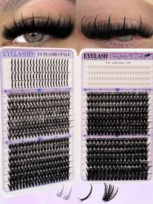Asiteo 646pcs D-Curl Large Capacity False Eyelash Book, Lower Lashes + Pointed Lashes + 40D + 60D + 80D + 100D Lashes, Suitable For Daily Style Eye Makeup, Cluster Lashes, Lower Lashes, Bottom Eyelashes, Lashes With Pointed Tips And Bottoms, Pointed Lashes - D - View 1