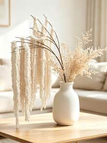 3pcs/1pc Beige Artificial Flowers, White Artificial Amaranth Wall Decor, Fluffy White Artificial Amaranth Long Stem Hanging Decor, Suitable For Home Wedding Party Decoration, Flower Wall, Arch, Holiday Party, Ceremony, Hotel, Home, Garden Decoration, Autumn Harvest Festival Tabletop Vase Decoration, Room Decoration, Halloween Decoration, Back To School, Autumn Decoration - Milky White - View 5