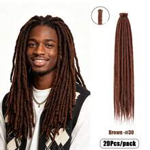 20 Strands 24 Inch Dreadlock Extensions Synthetic Hippie Single Ended Dreads Ombre Black 0.6 Cm Width Loc Extensions Reggae Style Crochet Hair For Men - Multicolor - View 11