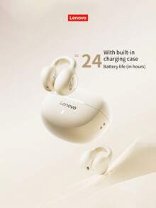 Lenovo Clip-On Earphones 2026 New Model, Open-Ear Wireless Earbuds BT5.4 Low Latency, Low Bass, Long Battery Life, Ergonomic Design, Comfortable For Long-Term Wear, Smart Noise Cancellation, Unisex, Suitable For Outdoor Sports - White - View 12